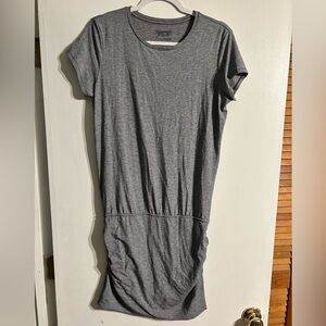 Patagonia “Glorya dress” grey heather ruched t-shirt Women’s Size Small